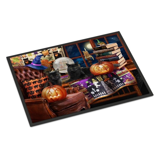 Carolines Treasures 18 x 27 in. Halloween Black Cats Our Favorite Time Indoor or Outdoor Mat PTW2069MAT - main